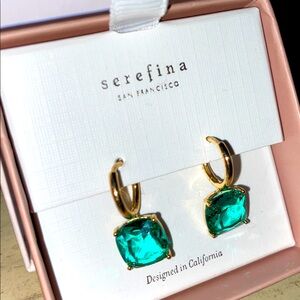 New Emerald Earrings, Jeweltone, gold clasps